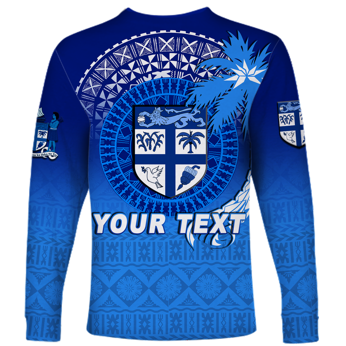 (Custom Personalised) Fiji Tapa Tribal Coconut Tree Long Sleeve Shirt - LT12 - Polynesian Pride