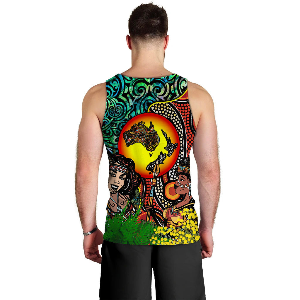 Australia Aboriginal Kangaroo Combine New Zealand Maori Kiwi Bird Men Tank Top - LT2 - Polynesian Pride