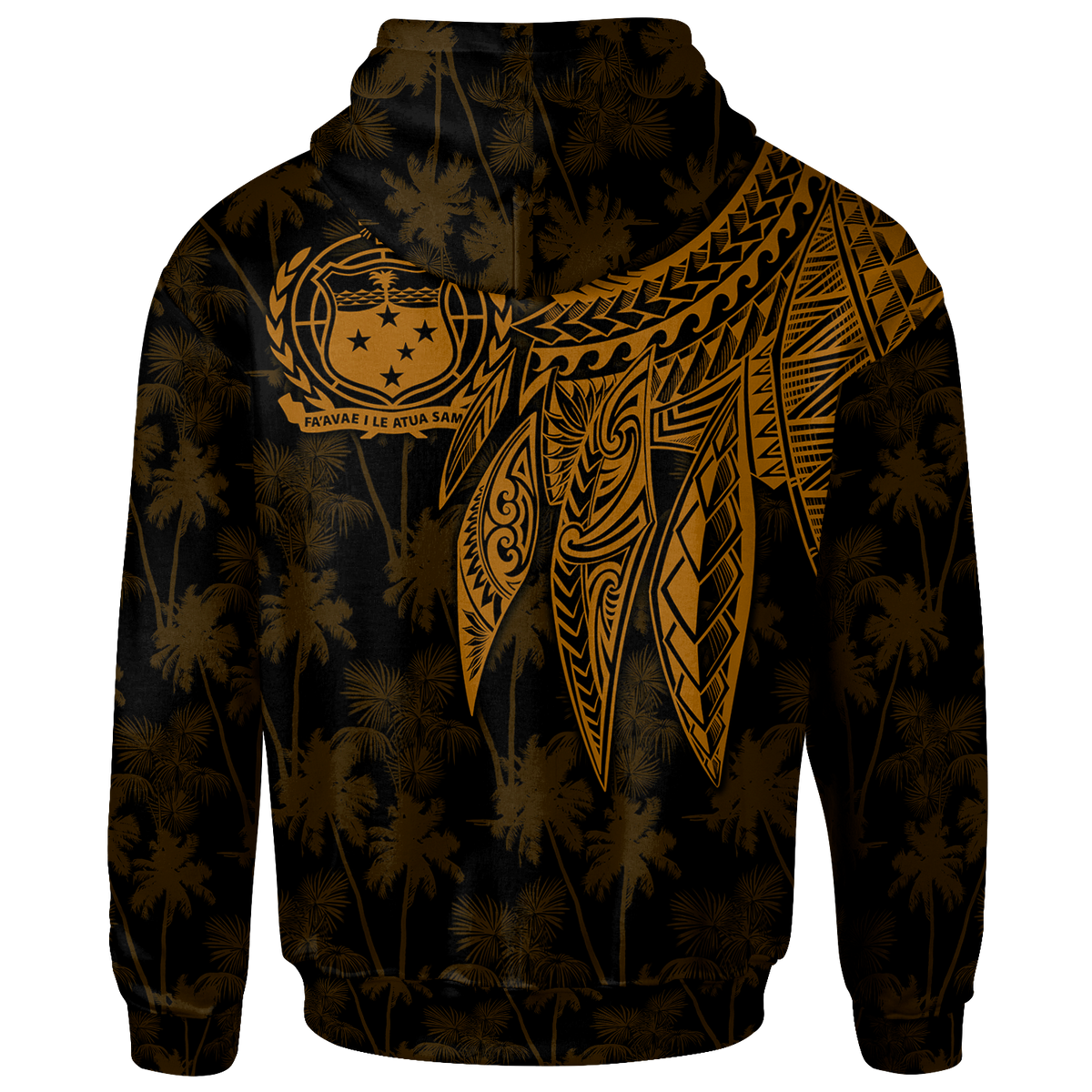 Samoa Custom Hoodie Polynesian Wings (Golden) - Polynesian Pride