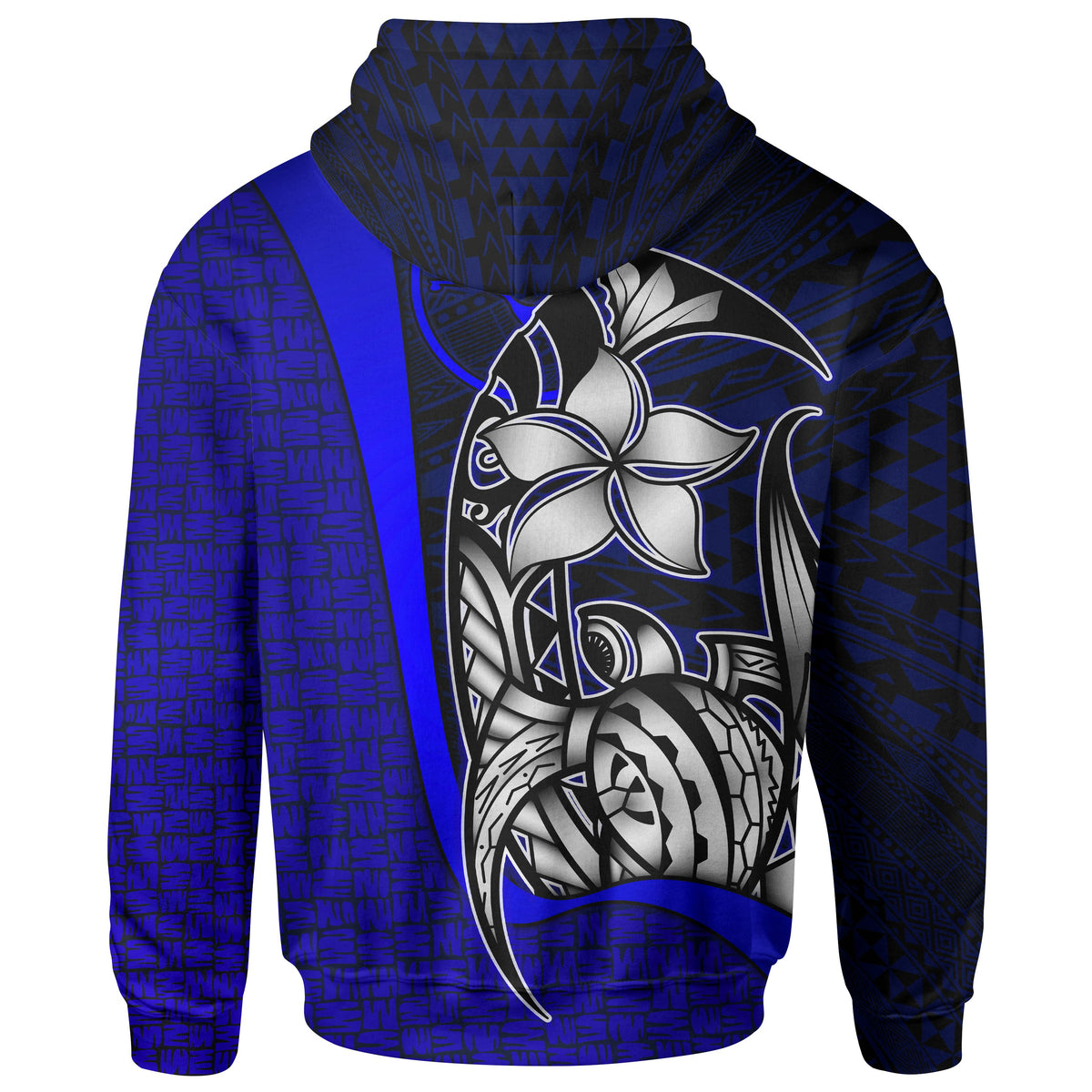 Yap Micronesian Hoodie Blue Turtle with Hook - Polynesian Pride