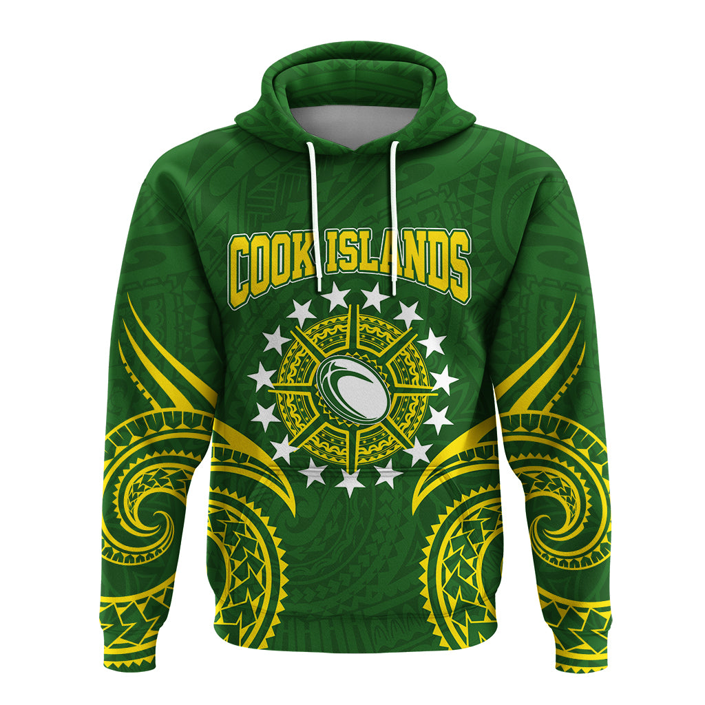 Custom Cook Islands Rugby Hoodie Tribal Pattern LT12 - Polynesian Pride