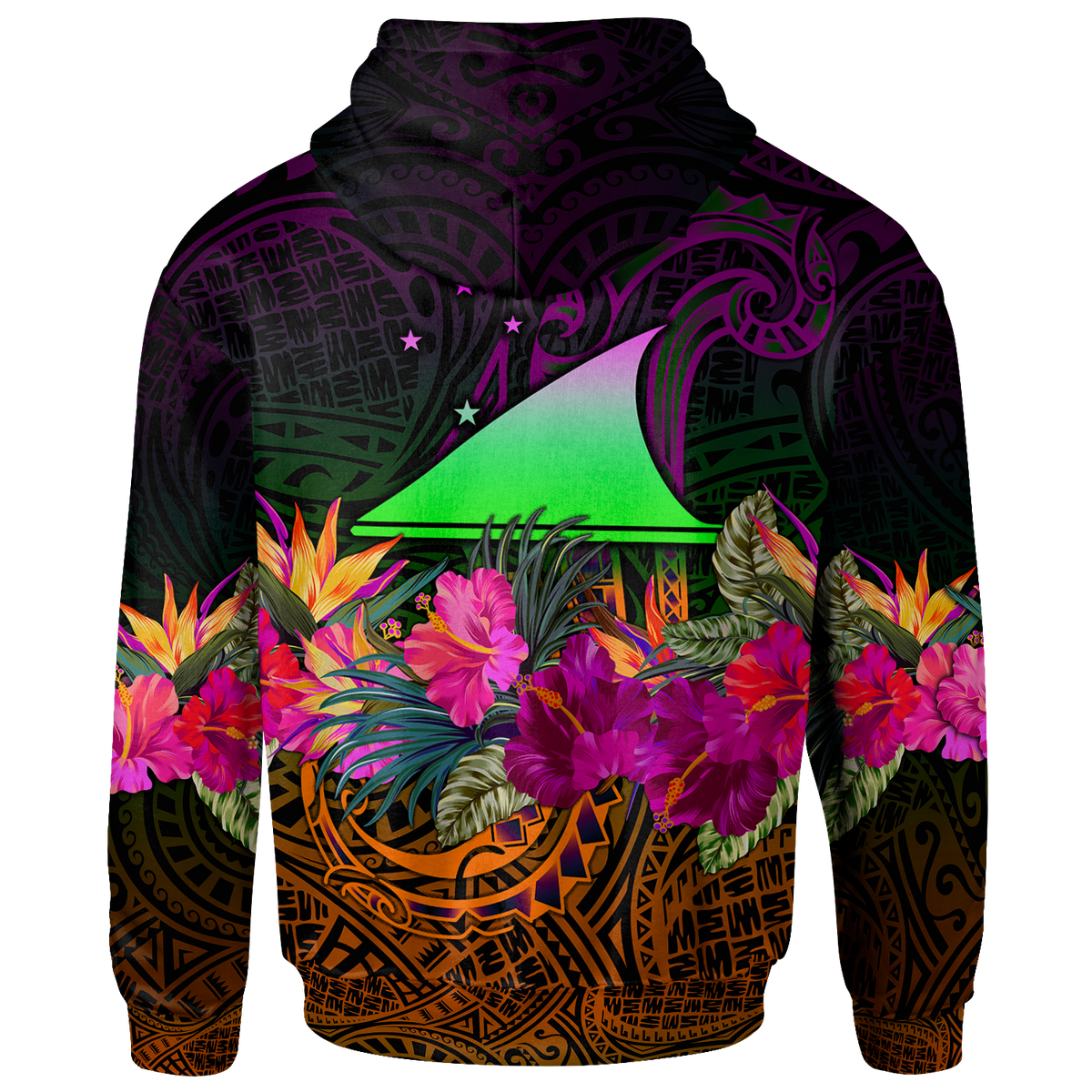 Tokelau Custom Hoodie Summer Hibiscus - Polynesian Pride