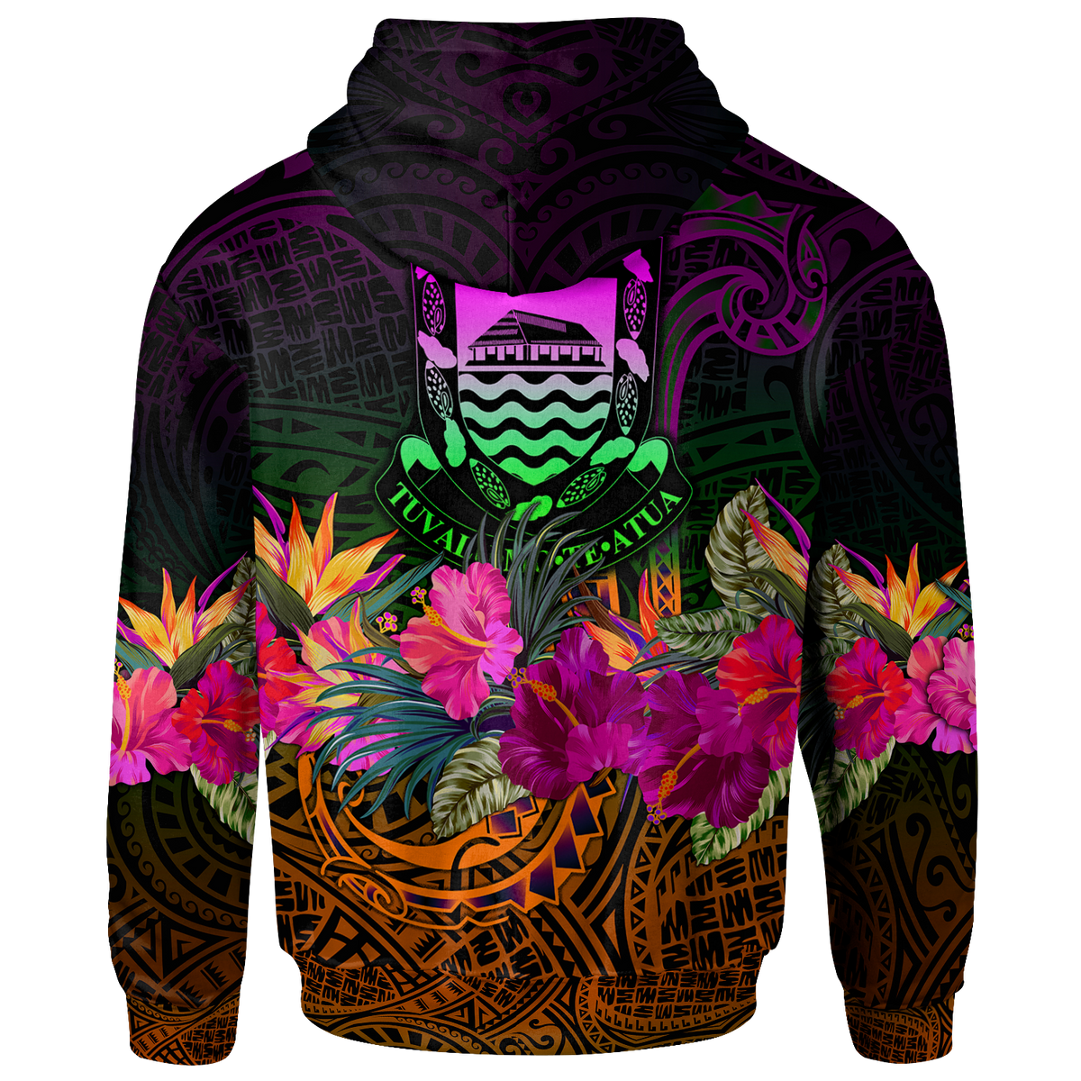 Tuvalu Custom Hoodie Summer Hibiscus - Polynesian Pride