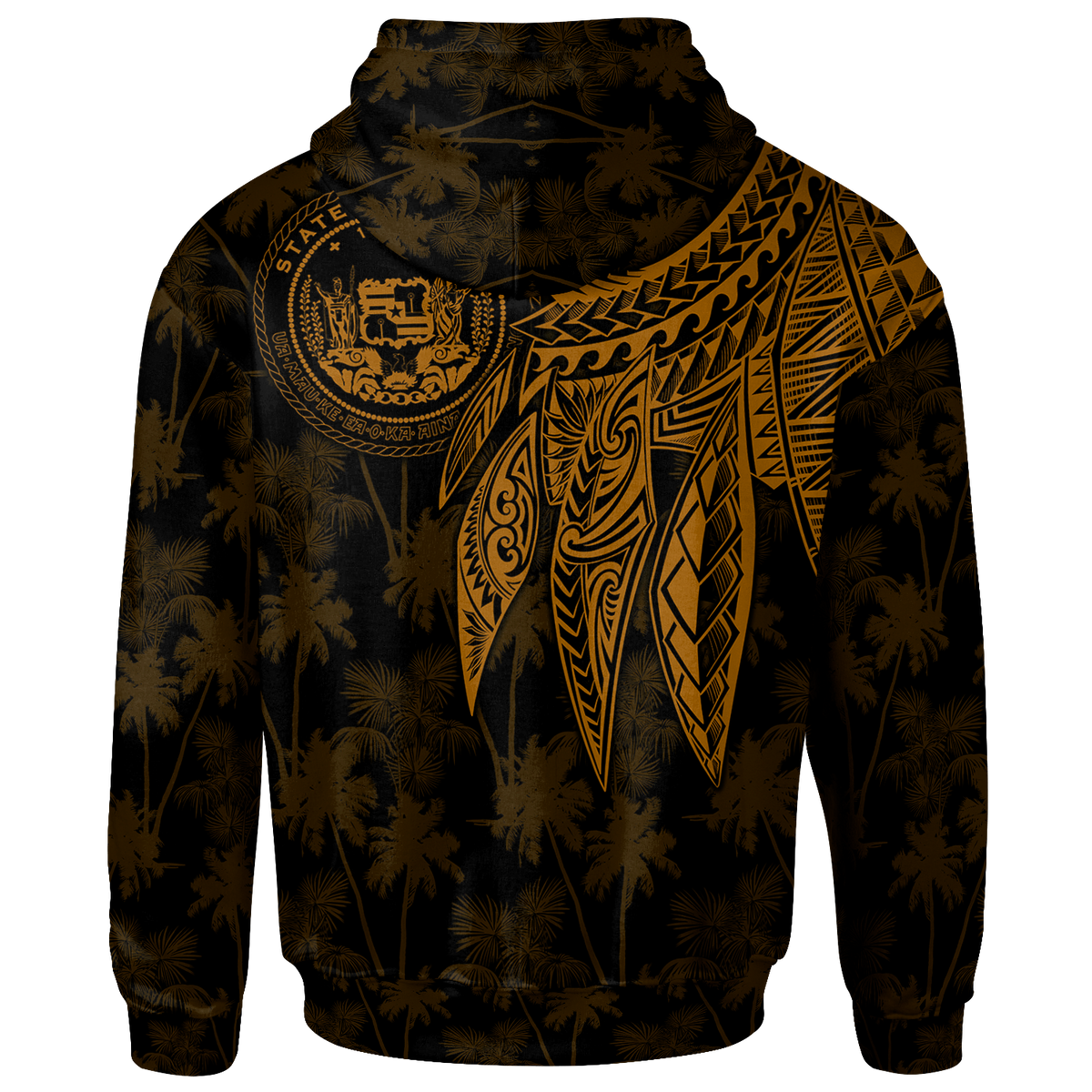 Polynesian Hawaii Custom Hoodie Polynesian Wings (Golden) - Polynesian Pride