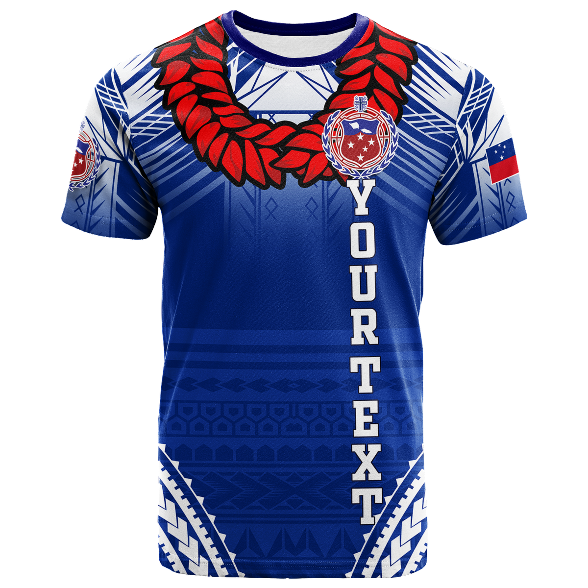 Custom Toa Samoa Rugby Ula Fala Art T Shirt LT12 Blue - Polynesian Pride
