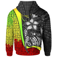 Yap Micronesian Zip up Hoodie Reggae Turtle with Hook - Polynesian Pride