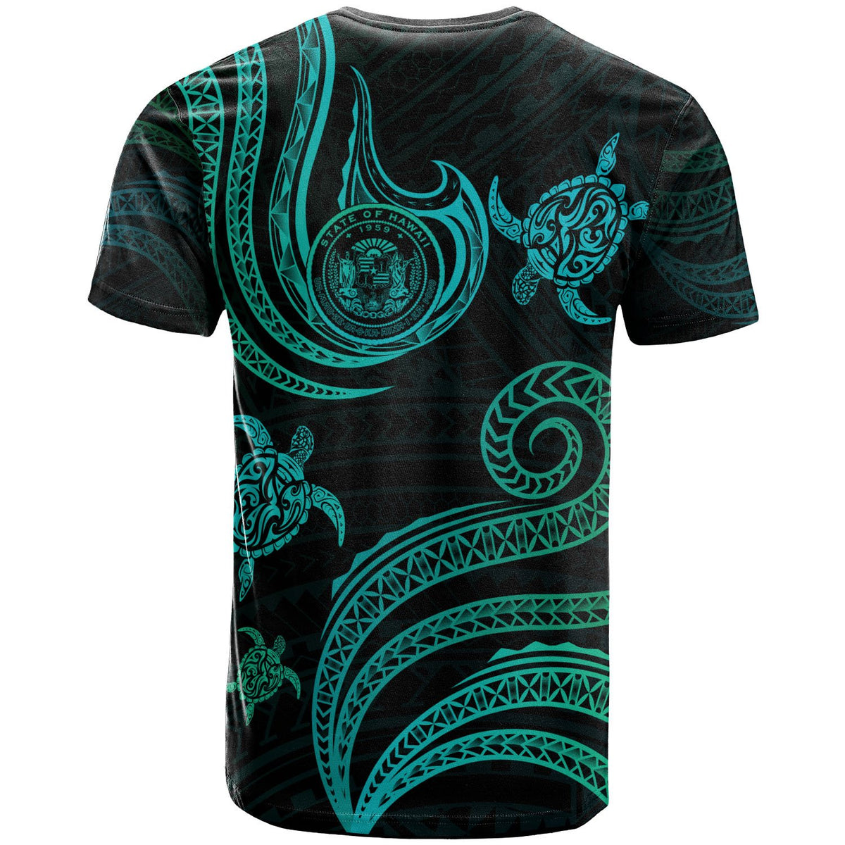 Hawaii T Shirt Polynesian Turtle With Pattern - Polynesian Pride