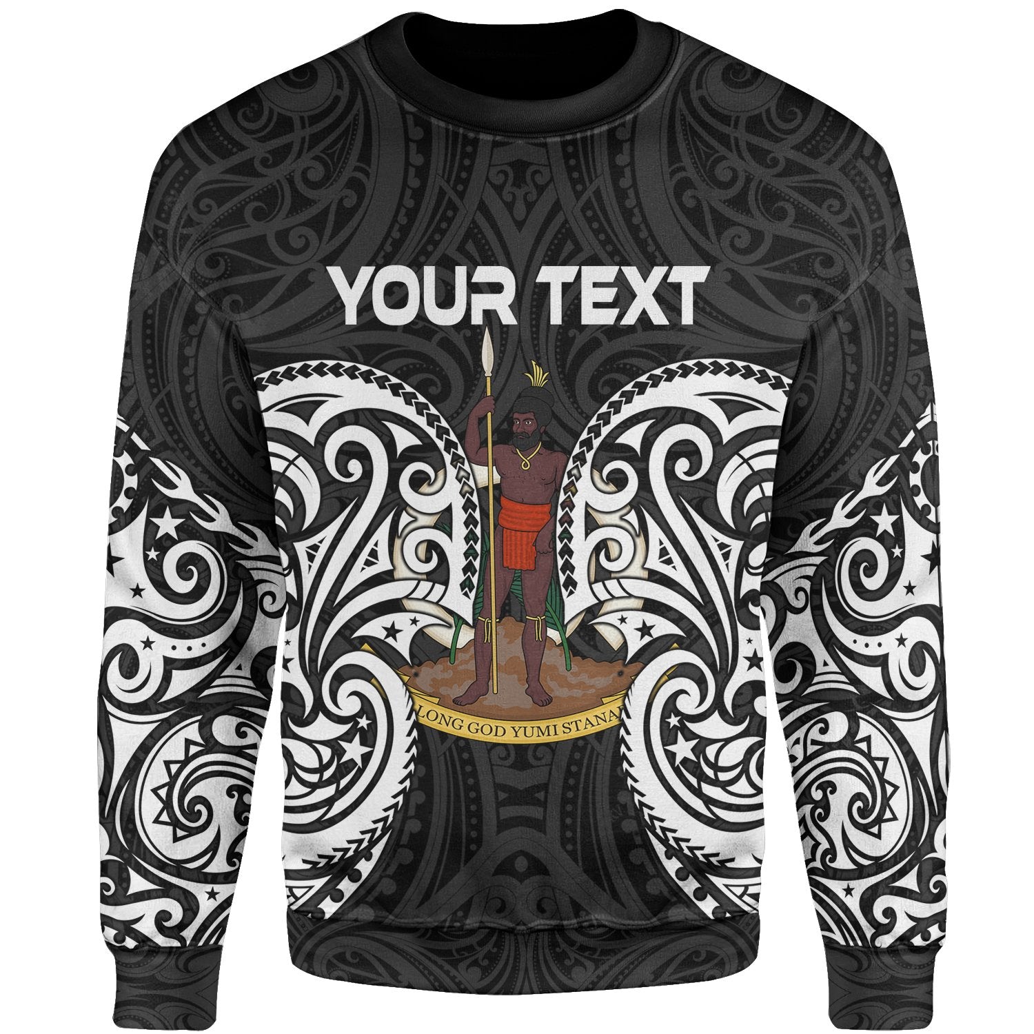Vanuatu Polynesian Custom Personalised Sweater - Spirit Style White Unisex White - Polynesian Pride