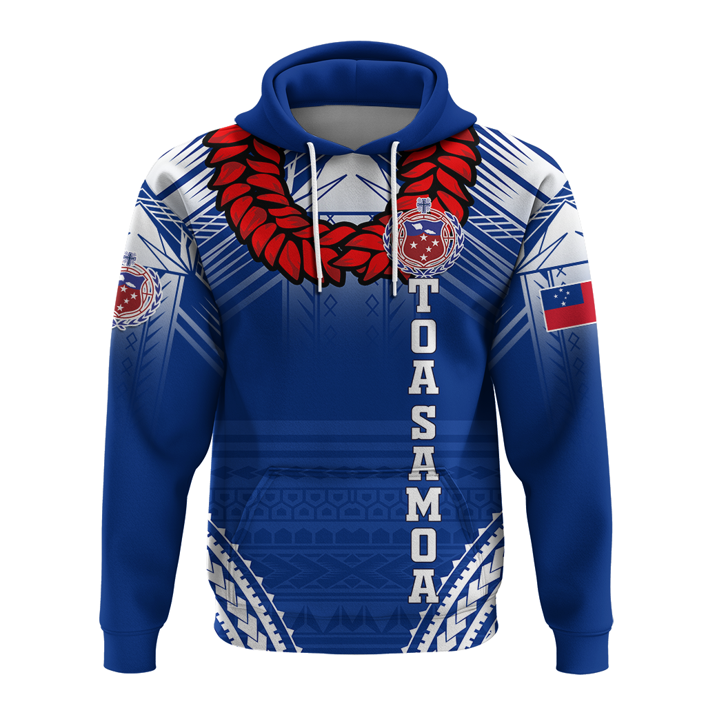 Toa Samoa Rugby Ula Fala Art Hoodie LT12 - Polynesian Pride