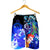 Federated States of Micronesia Men's Shorts - Humpback Whale with Tropical Flowers (Blue) - Polynesian Pride