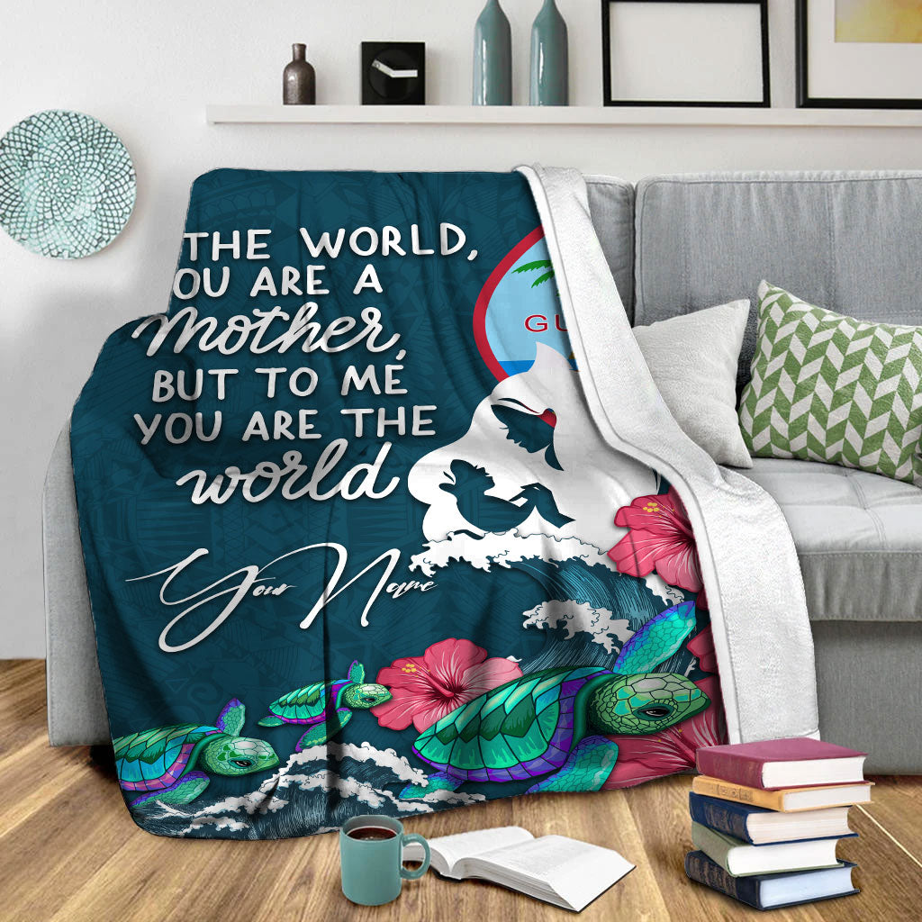 (Custom Personalised) Guam Mothers Day With Green Turtle Blanket - LT12 - Polynesian Pride