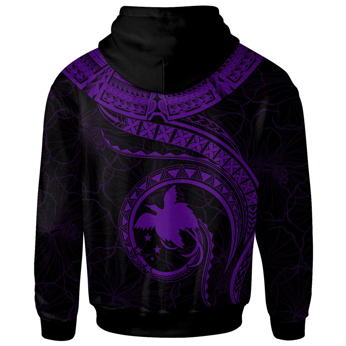 Papua New Guinea Polynesian Custom Hoodie Papua New Guinea Waves (Purple) - Polynesian Pride