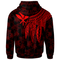 Polynesian Hawaii Kanaka Maoli Custom Hoodie Polynesian Wings (Red) - Polynesian Pride