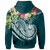 Tahiti Polynesian Hoodie Summer Plumeria (Turquoise) - Polynesian Pride