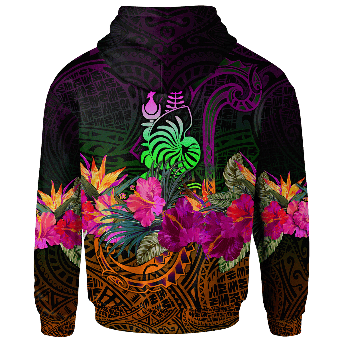New Caledonia Polynesian Custom Hoodie Summer Hibiscus - Polynesian Pride