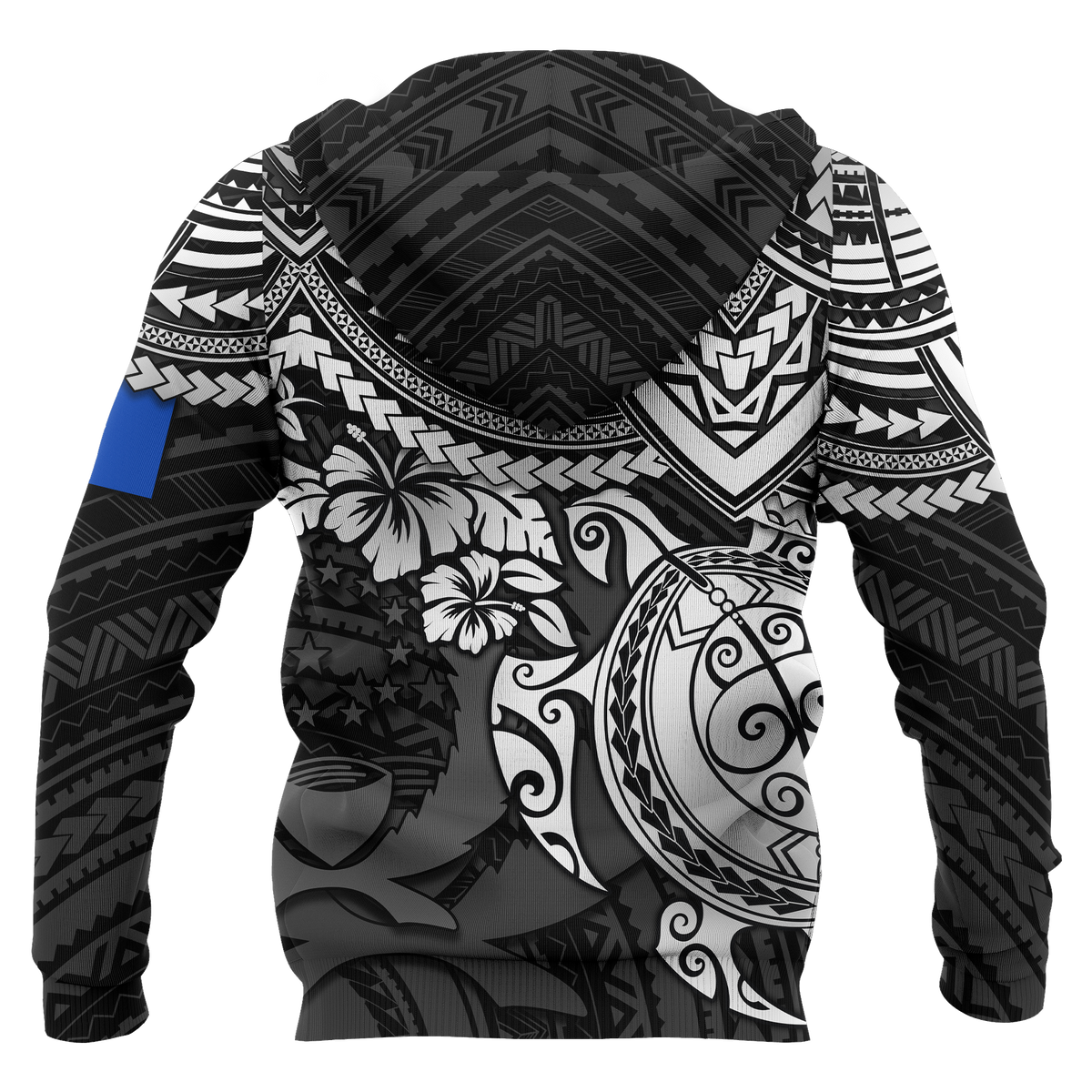Pohnpei Hoodie Polynesian White Turtle - Polynesian Pride
