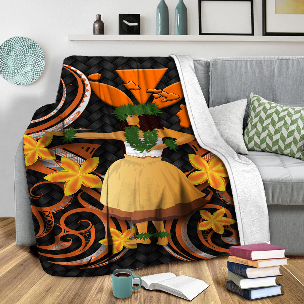 Hawaii Hula Girl Floral Blanket - LT12 - Polynesian Pride