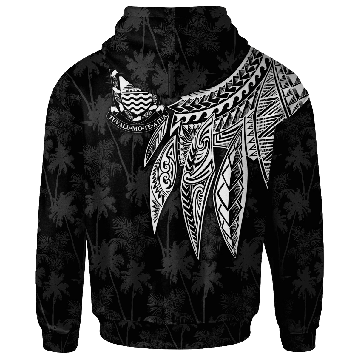 Tuvalu Hoodie Polynesian Wings (White) - Polynesian Pride