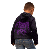 Tahiti Polynesian Zip up Hoodie Vintage Polynesian Turtle (Purple) - Polynesian Pride