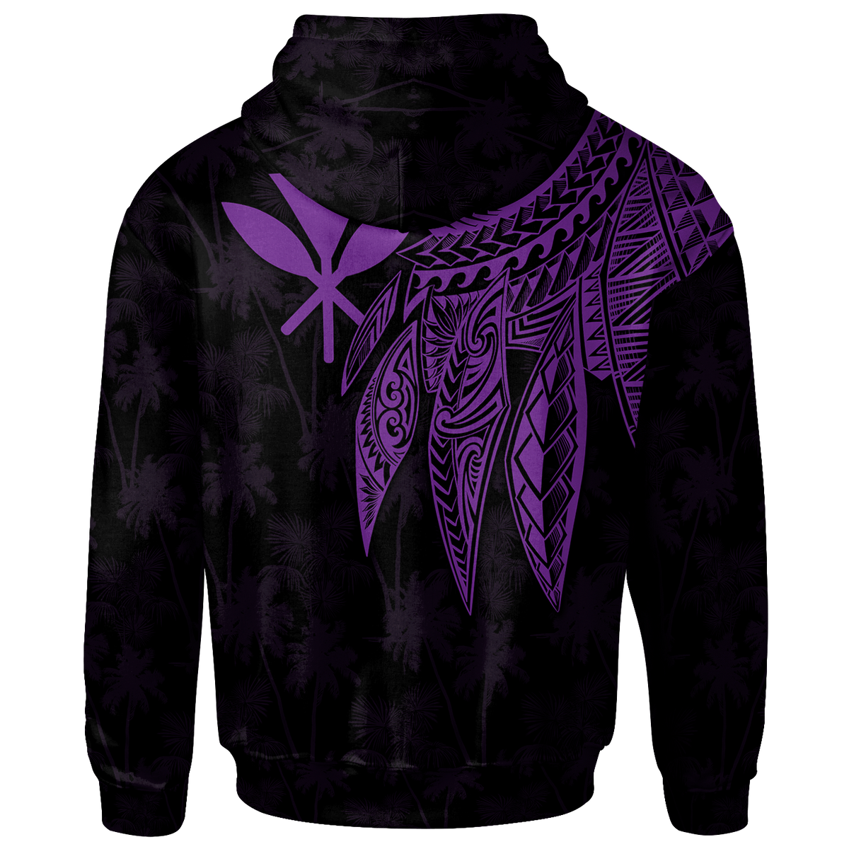 Polynesian Hawaii Kanaka Maoli Custom Hoodie Polynesian Wings (Purple) - Polynesian Pride