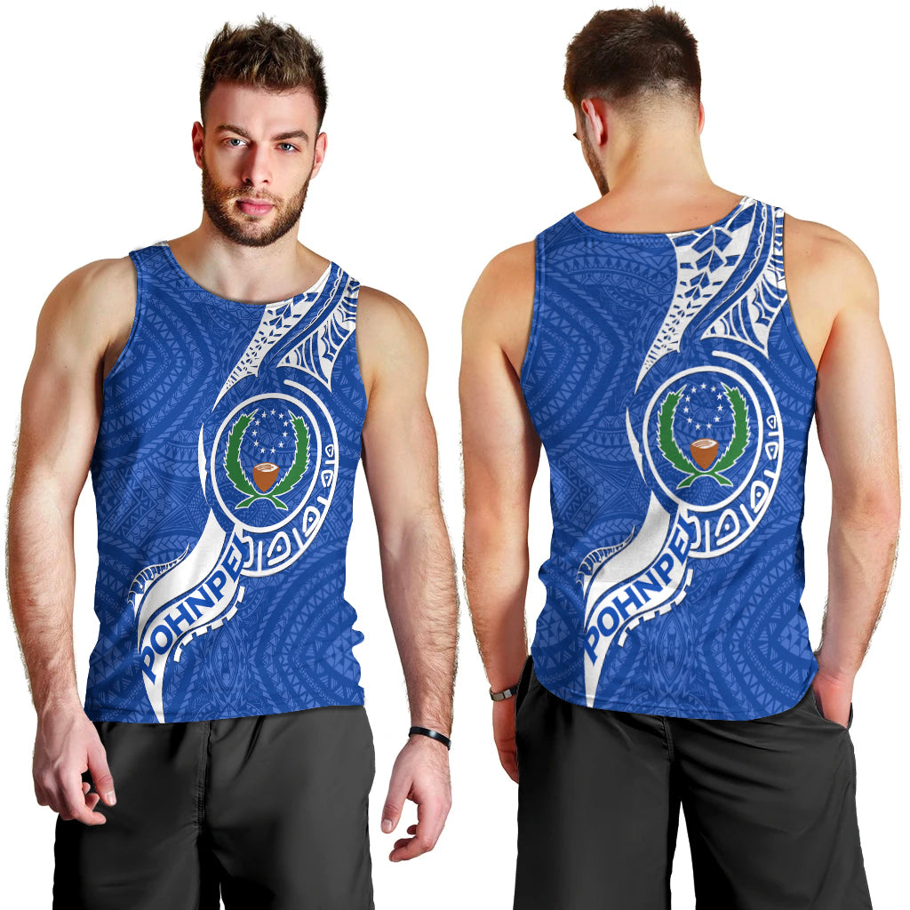 Pohnpei Men Tank Top - Micronesia Pride Blue - LT12 Blue - Polynesian Pride