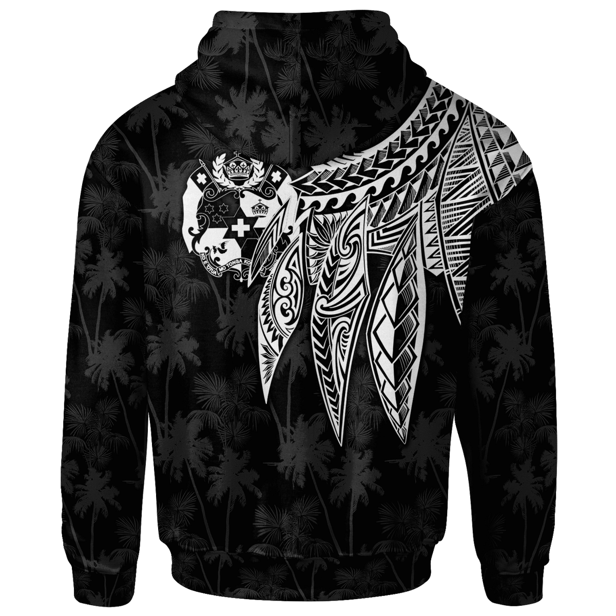 Tonga Hoodie Polynesian Wings (White) - Polynesian Pride