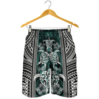 Polynesian Men's Short - Turtle With Ethnic Motives And Floral Elements - LT20 - Polynesian Pride