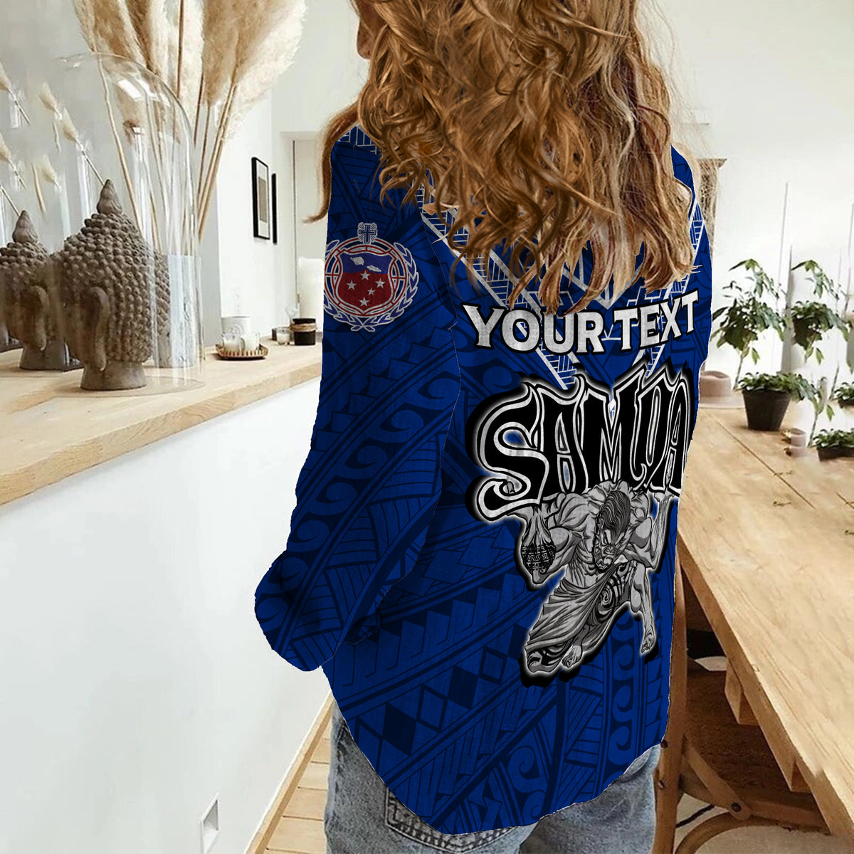 (Custom Personalised) Toa Samoa Rugby Women Casual Shirt - Samoan Warrior Pride - LT12 - Polynesian Pride
