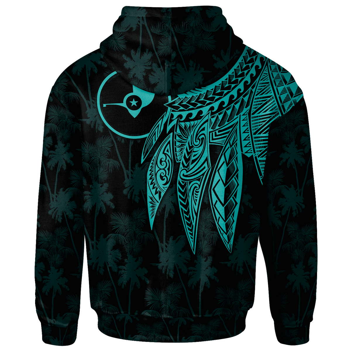 Yap Custom Hoodie Polynesian Wings (Turquoise) - Polynesian Pride
