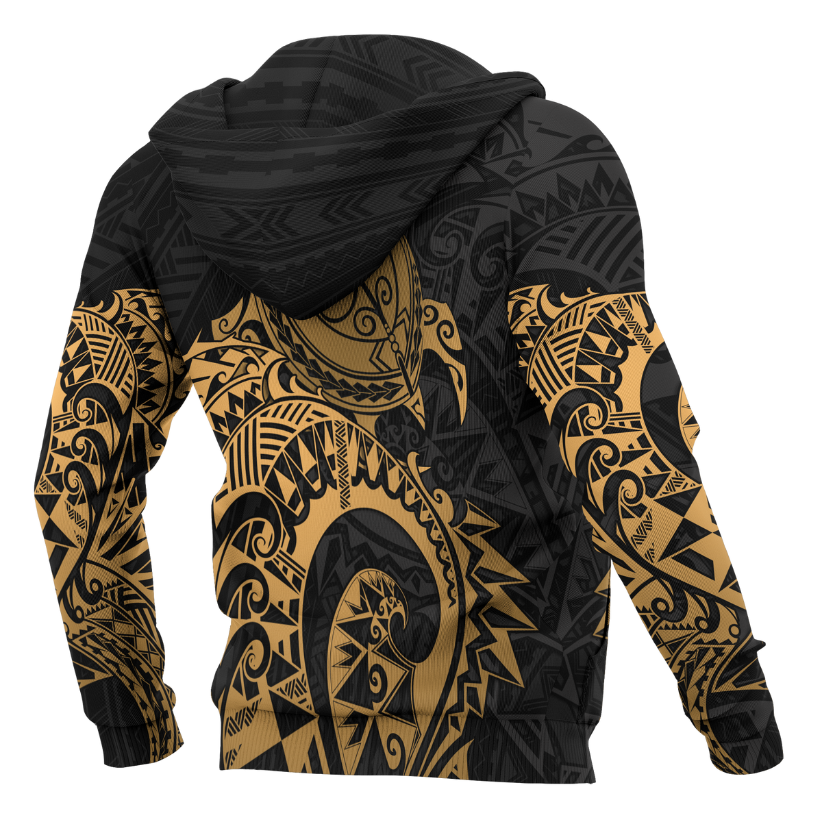 American Samoa Polynesian Zip up Hoodie Polynesian Turtle (Golden) - Polynesian Pride
