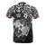 Tonga Pride T Shirt Tongan Flag Coat of Arms Polynesian Tattoo (White Black) - Polynesian Pride