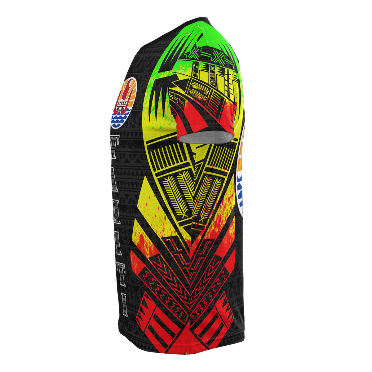 Tahiti T Shirt Tahiti Flag Polynesian Tattoo Reggae Style - Polynesian Pride