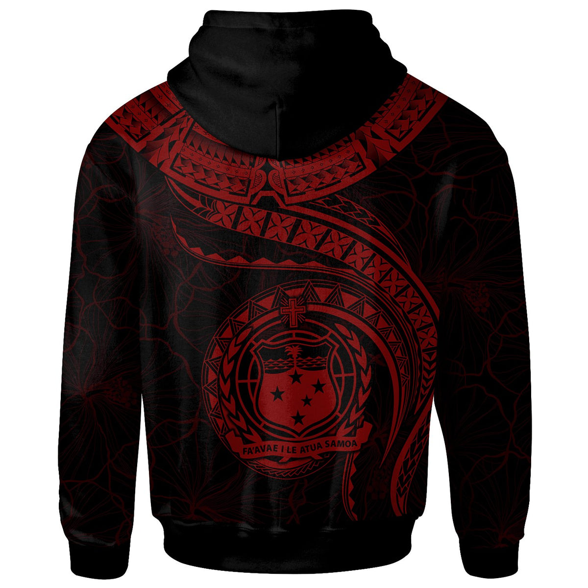 Polynesian Samoa Custom Hoodie Samoan Waves (Red) - Polynesian Pride