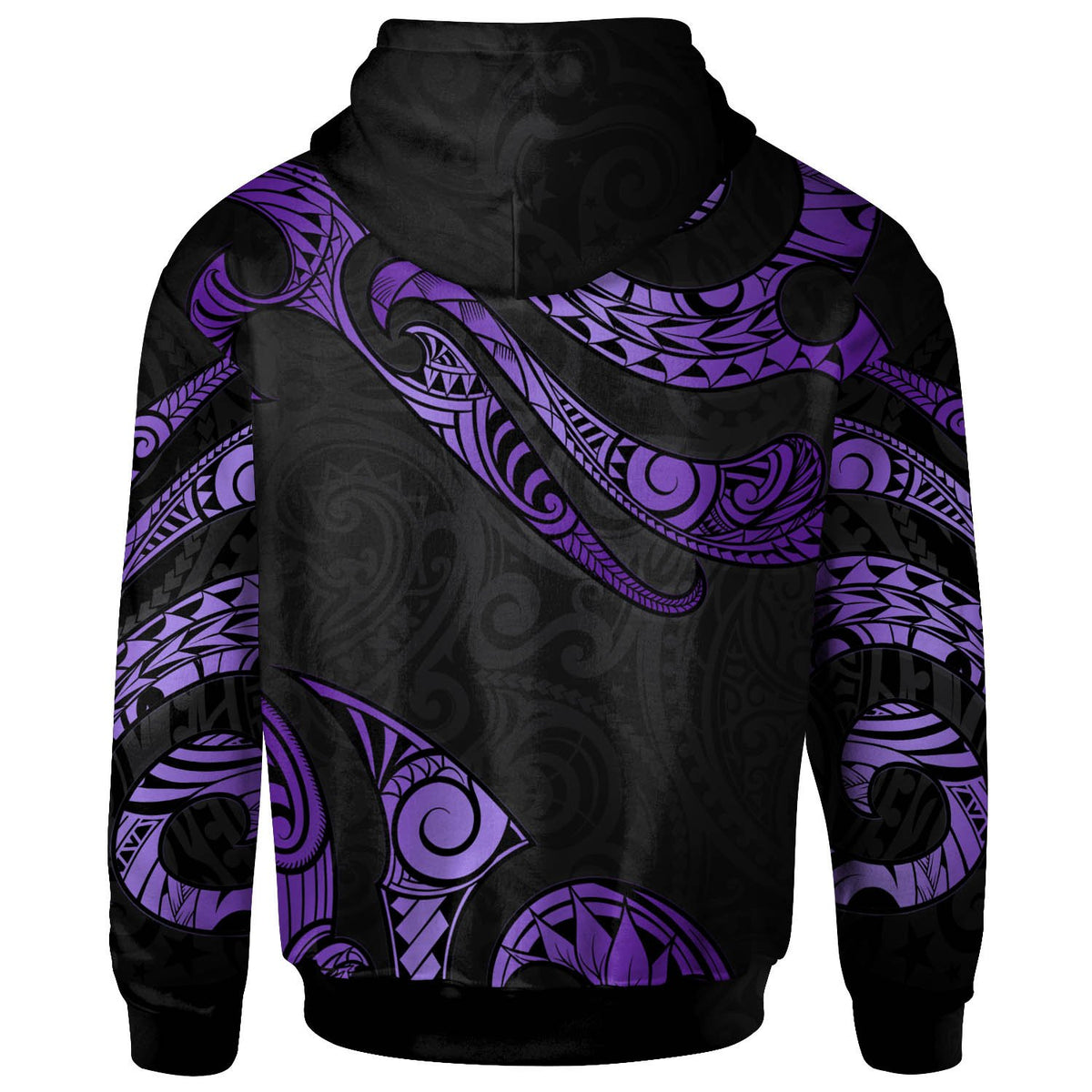 Kosrae Polynesian Zip Hoodie Polynesian Tattoo Purple Version - Polynesian Pride