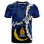 Palau Koror Polynesian Custom T Shirt Tribal Wave Tattoo Unisex Blue - Polynesian Pride