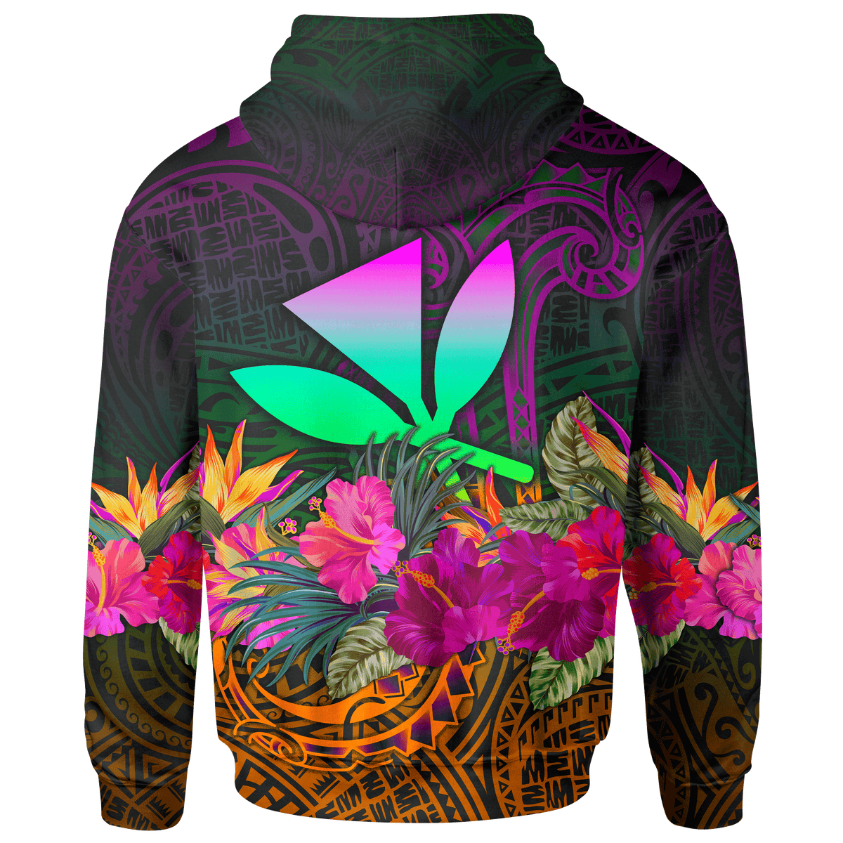 Polynesian Hawaii Custom Kanaka Maoli Hoodie Summer Hibiscus - Polynesian Pride