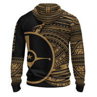 Yap Hoodie Micronesia Gold Patterns With Coat of Arms - Polynesian Pride