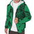 Polynesian Turtle Palm And Sea Pebbles Hawaii Sherpa Hoodie Green - Polynesian Pride