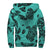 Polynesian Turtle Palm And Sea Pebbles Hawaii Sherpa Hoodie Turquoise - Polynesian Pride