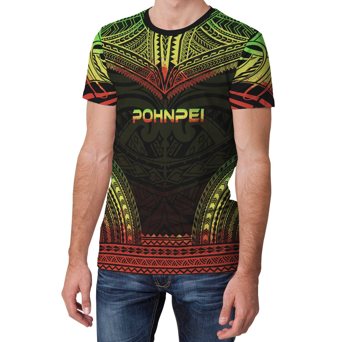 Pohnpei Unisex T Shirt Pohnpei Polynesian Chief Reggae Version - Polynesian Pride