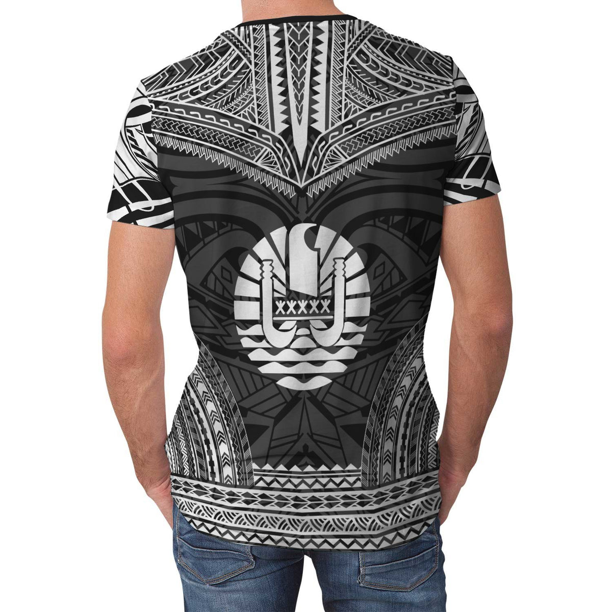 Tahiti T Shirt Tahiti Polynesian Chief Black Version - Polynesian Pride