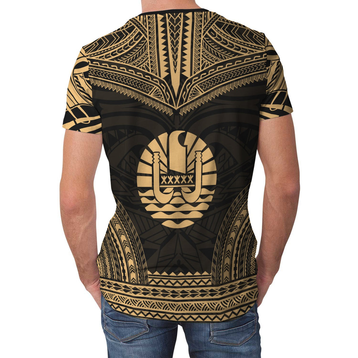 Tahiti T Shirt Tahiti Polynesian Chief Gold Version - Polynesian Pride