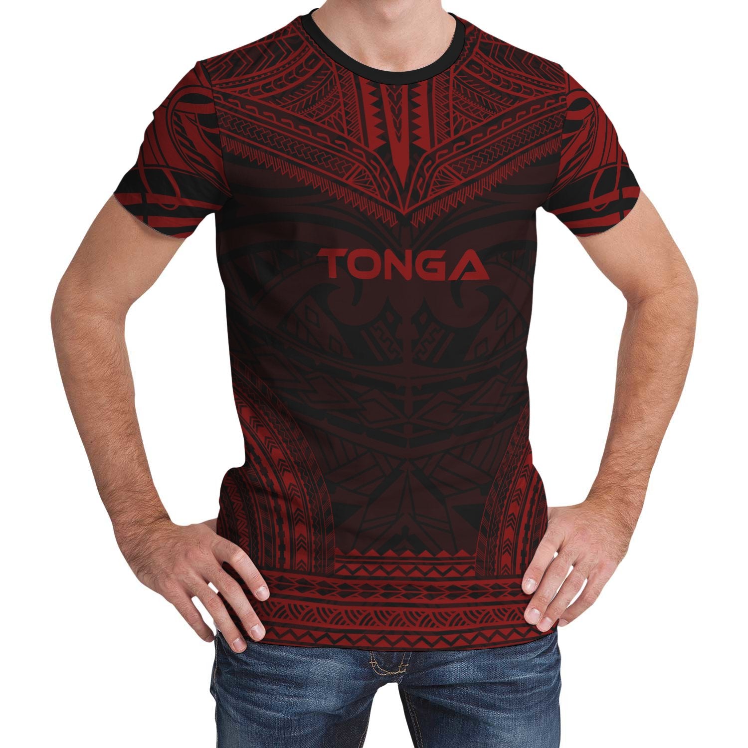 Tonga T Shirt Tonga Polynesian Chief Red Version Unisex Red - Polynesian Pride