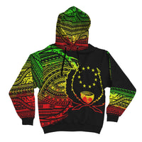 Pohnpei Hoodie Micronesia Reggae Patterns With Coat of Arms - Polynesian Pride
