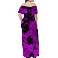 Hawaii Couple Outfits Hawaii Matching Dress and Hawaiian Shirt Polynesia Purple Beautiful Hula Girl LT13 - Polynesian Pride