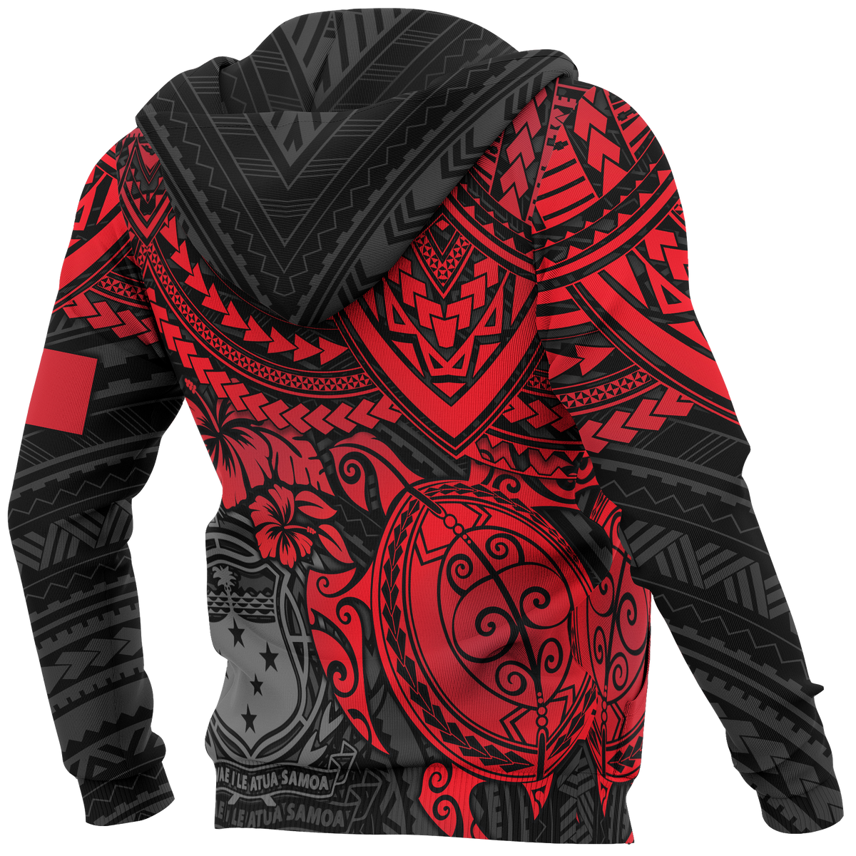 Samoa Polynesian Hoodie Red Turtle - Polynesian Pride