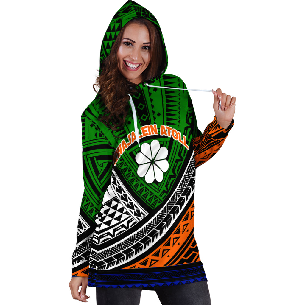 Kwajalein Atoll Tribal Pattern Hoodie Dress - LT12 - Polynesian Pride