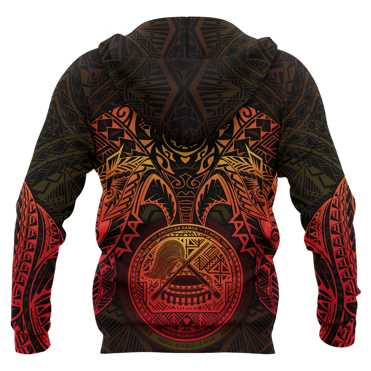 American Samoa Polynesian Zip up Hoodie Red Turtle Manta Ray - Polynesian Pride