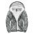 Black and White Polynesian Pattern Sherpa Hoodie White - Polynesian Pride