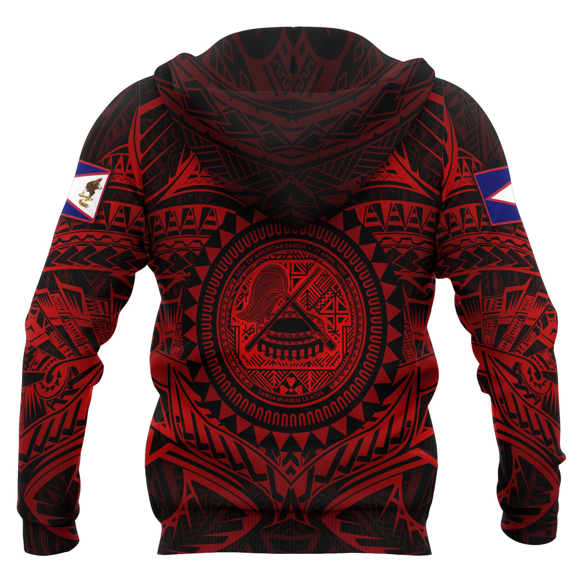American Samoa Polynesian Zip up Hoodie Red Seal - Polynesian Pride
